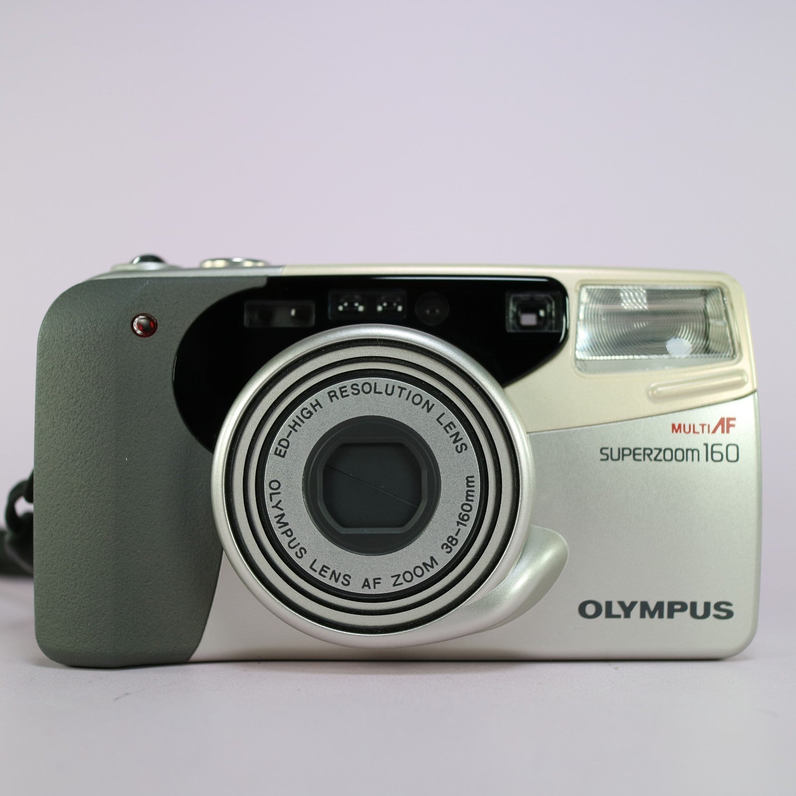 Olympus Superzoom 160 35mm Film Point and Shoot Camera Silver Tested