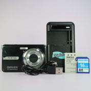 Pentax Digital Camera Optio E85 12.1MP Black Tested Full Working Set