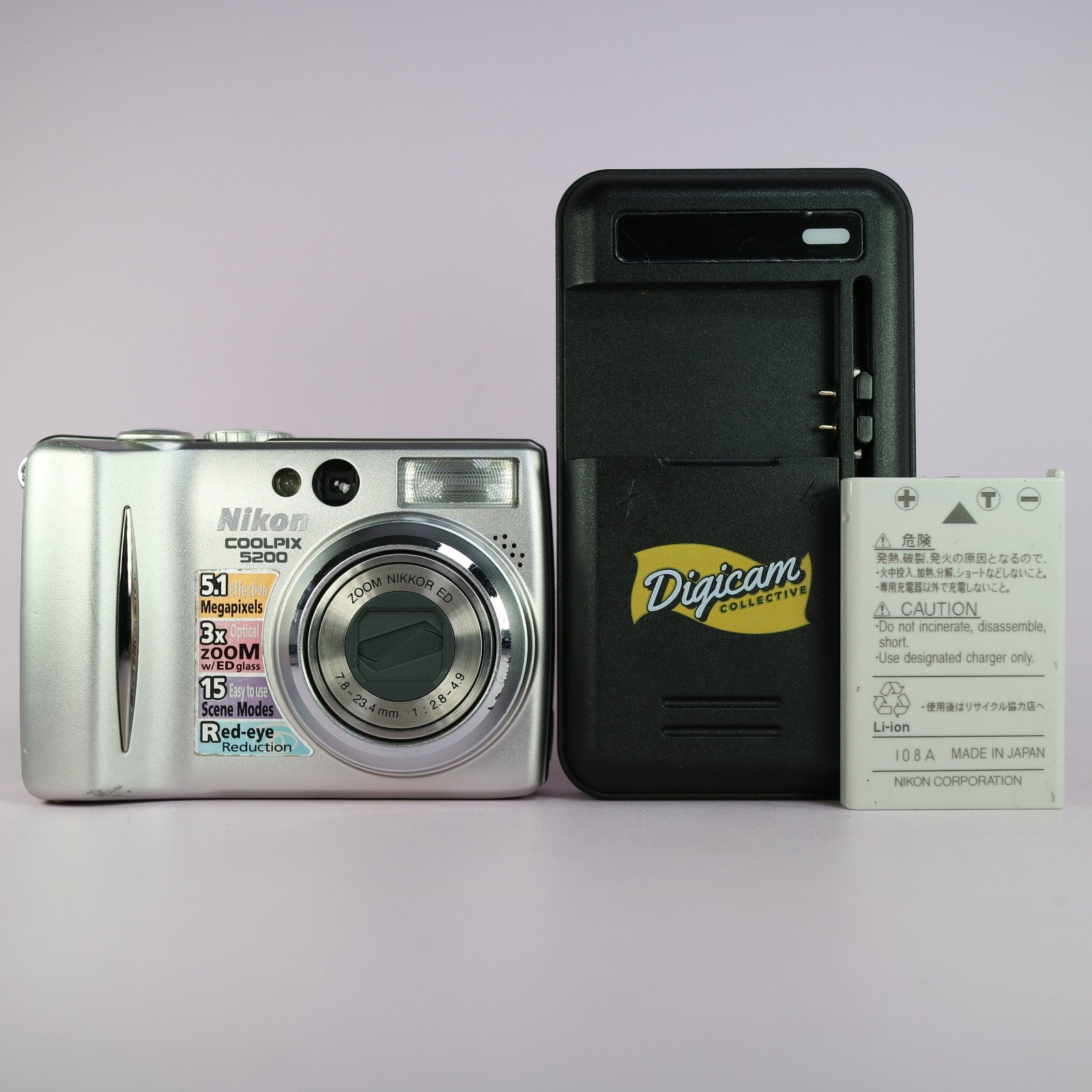 Nikon Digital Camera Coolpix 5200 5.1MP Silver Tested