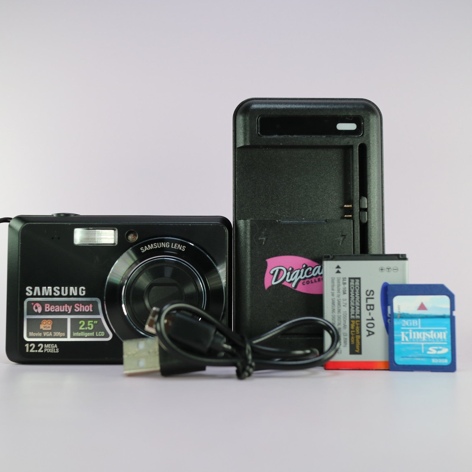 Samsung Digital Camera ES63 12.2MP Black Tested Full Working Set