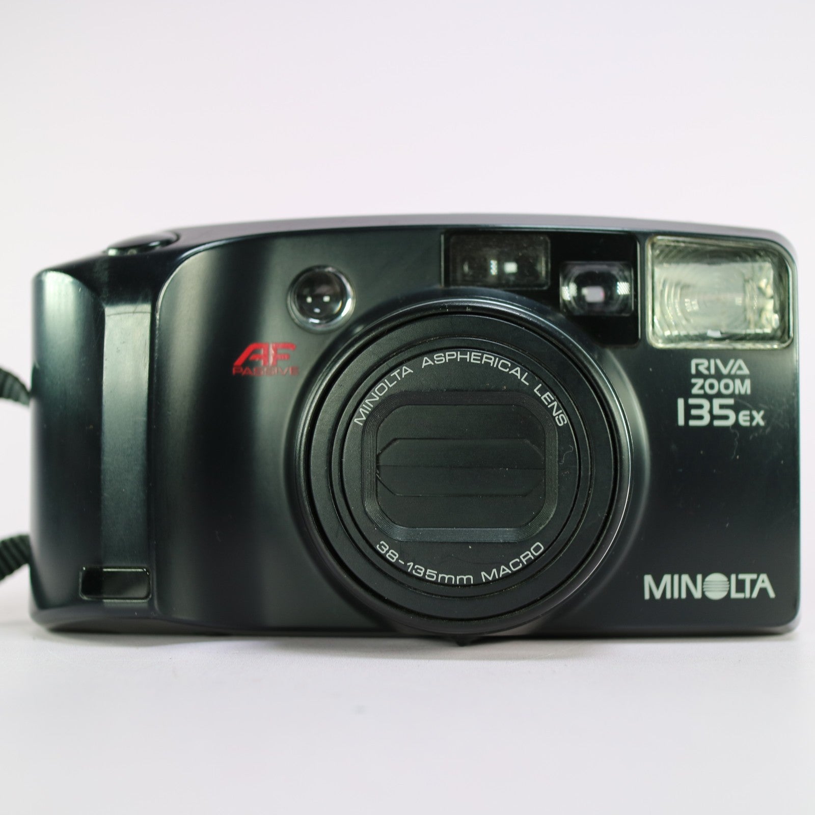 Minolta Riva Zoom 135 EX 35mm Film Point and Shoot Camera Black Tested