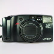 Minolta Riva Zoom 135 EX 35mm Film Point and Shoot Camera Black Tested