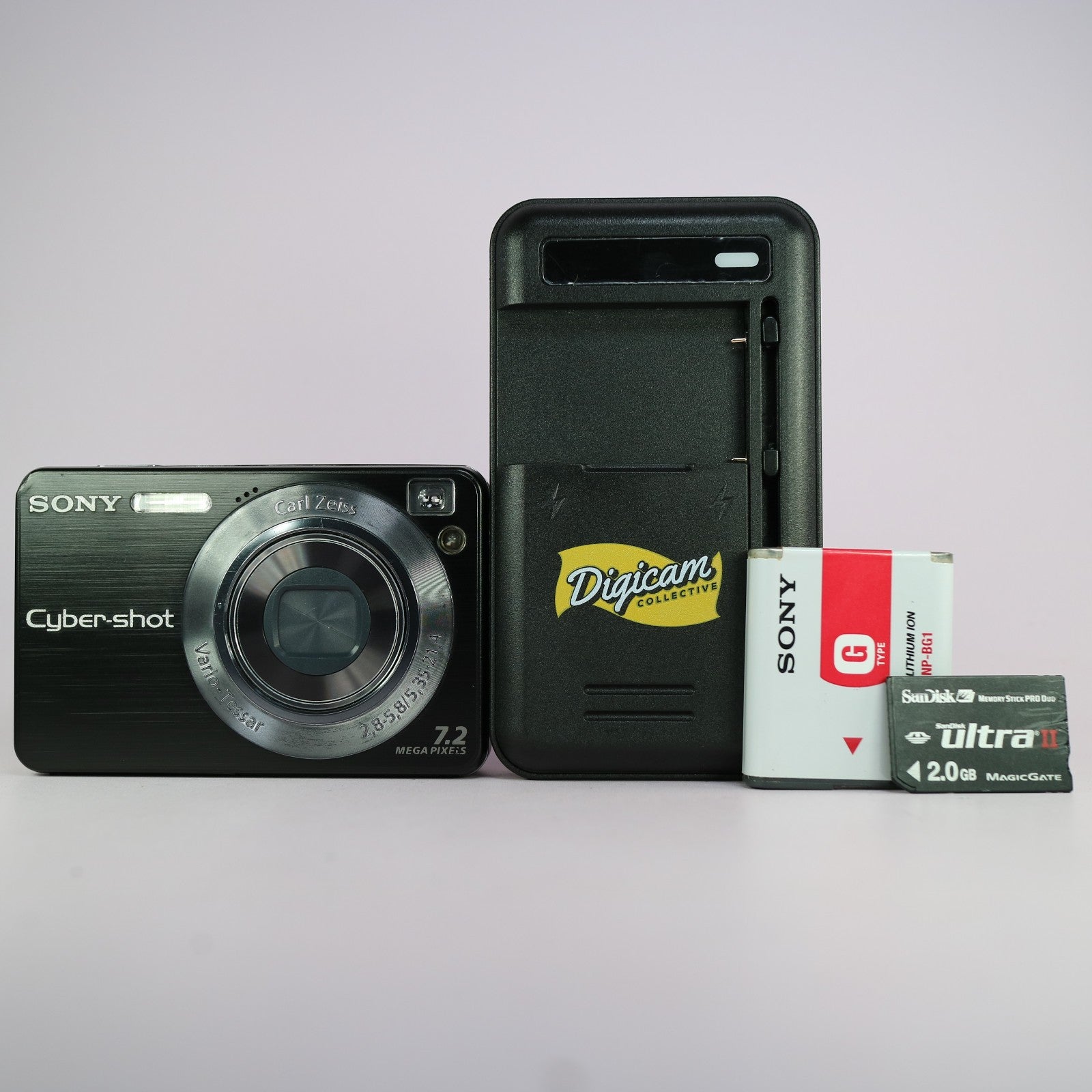 Sony Digital Camera Cybershot DSC-W125 7.2MP Black Tested Full Working Set