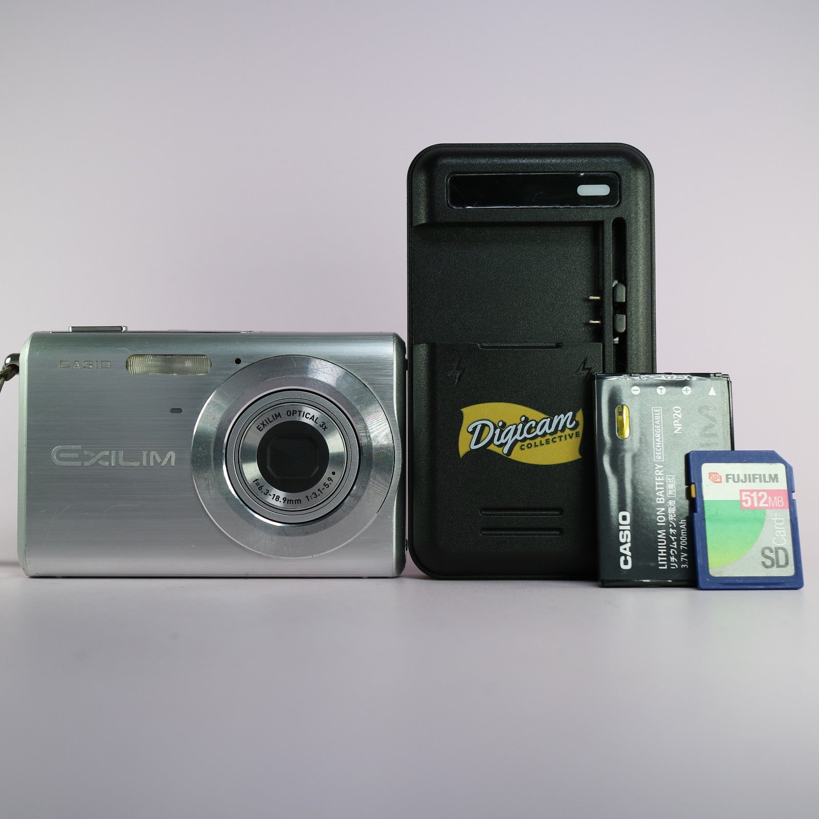 Casio Digital Camera Exilim EX-Z60 6.0MP Silver Tested Full Working Set
