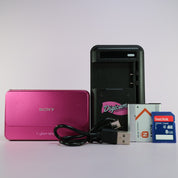 Sony Cyber-shot Underwater Digital Camera DSC-T99 14.1MP Pink Tested Full Set