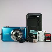 Fujifilm Digital Camera FinePix JV100 12.0MP Blue Tested Full Working Set