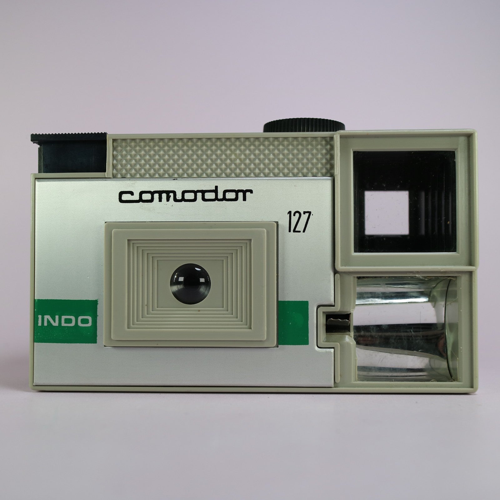 Fex-indo Comodor 127mm Film Point and Shoot Camera Silver Green Tested