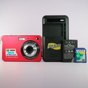 18.0MP Unbranded Compact Digital Camera Red Tested Full Working Set