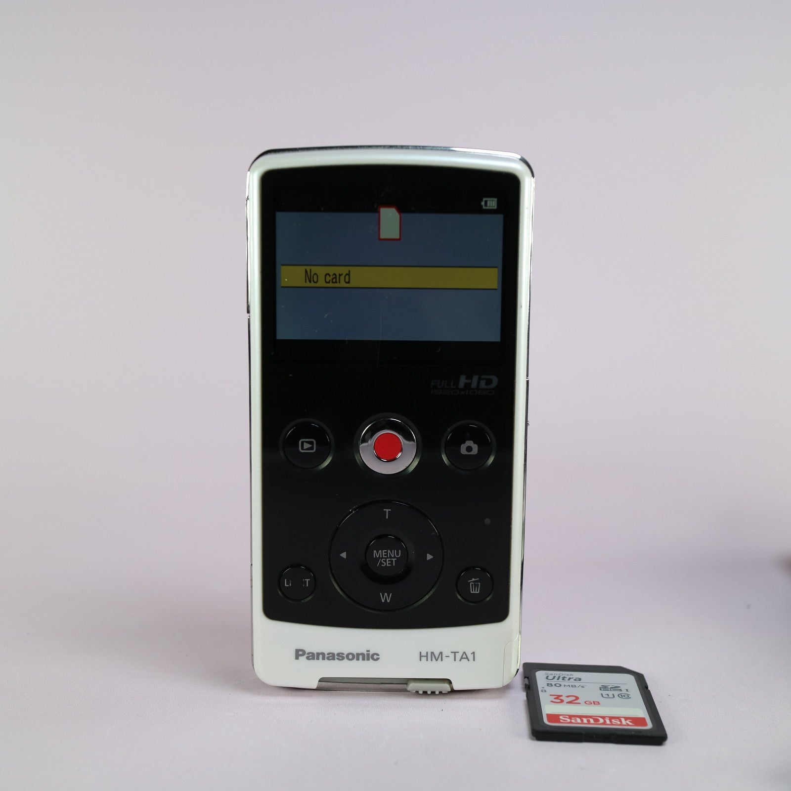 Panasonic HM-TA1 High Definition Handheld Camcorder White Tested Full Set