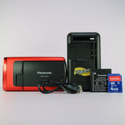 Panasonic SDR-SW20 12.0MP Compact Underwater Camcorder Red Tested Full Set