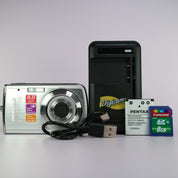 Pentax Optio M40 8.0MP Compact Digital Camera Silver Tested Full Working Set