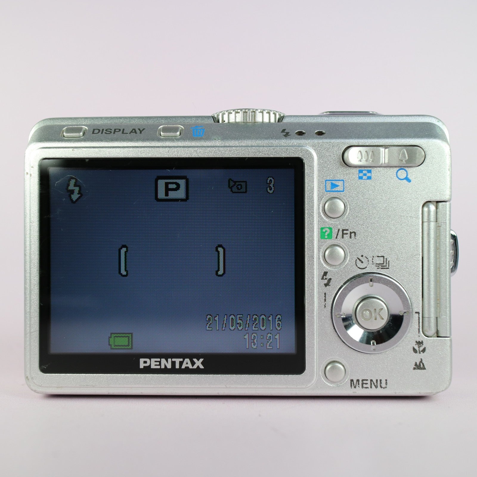 Pentax Optio S55 5.0MP Compact Digital Camera Silver Tested