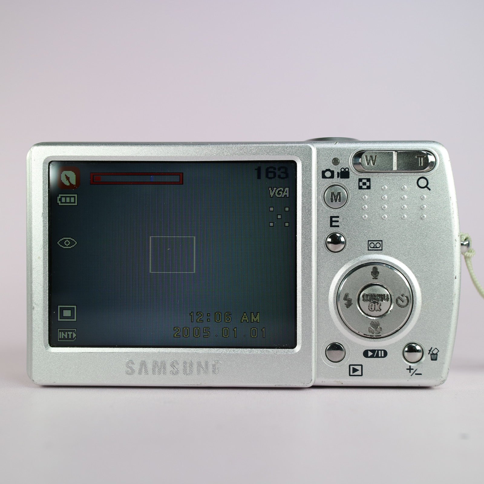 Samsung Digital Camera Digimax L50 5.0MP Silver Tested w/ Battery and Charger