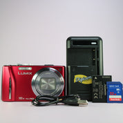 Panasonic Digital Camera Lumix DMC-TZ20 14.1MP Red Tested Full Working Set