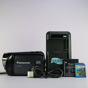 Panasonic SDR-S15 Handheld Digital Camcorder Black Tested Full Working Set