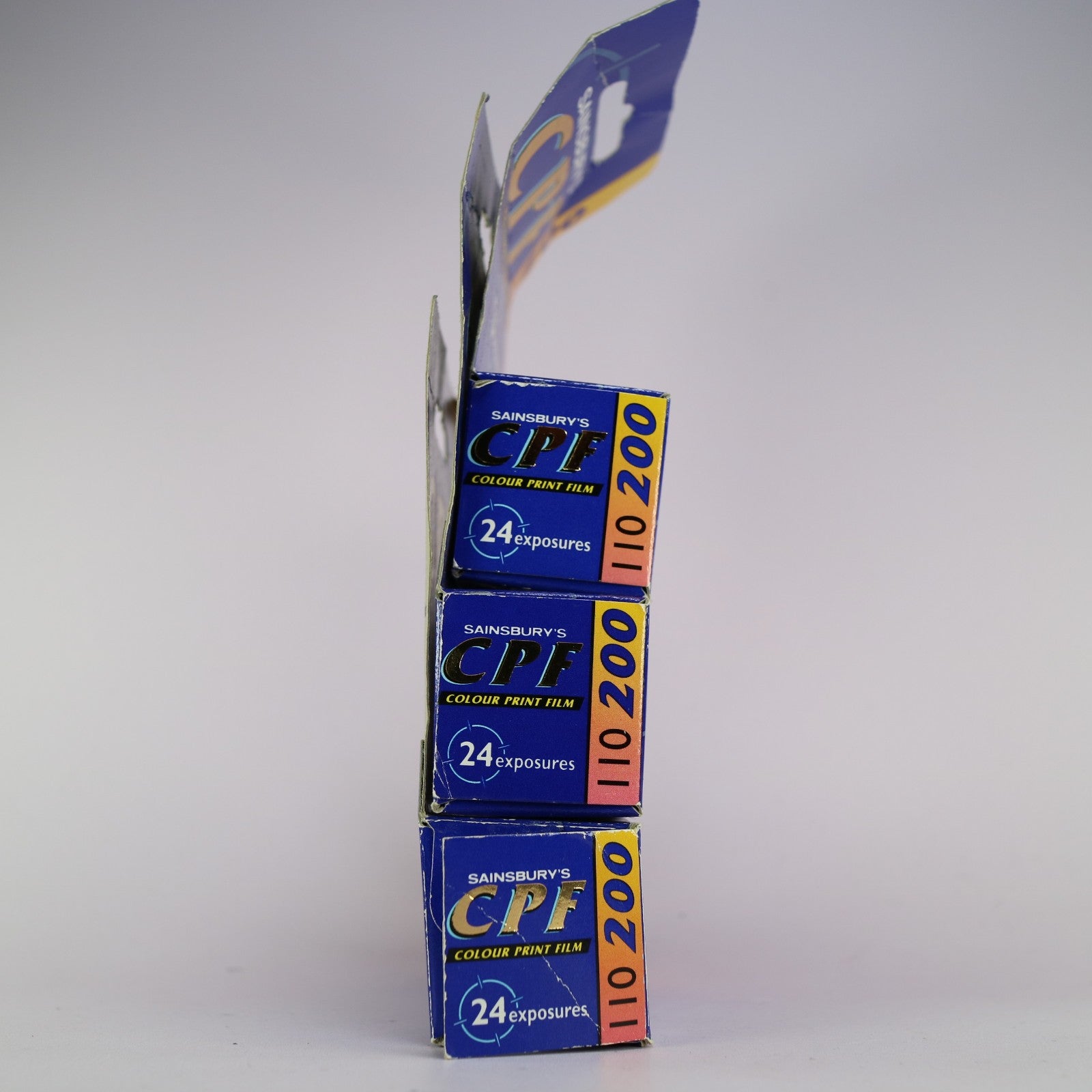 3x Vintage Sainsburys CPF Colour Print Film 110 Cartridge ISO 200 Exp 1999
