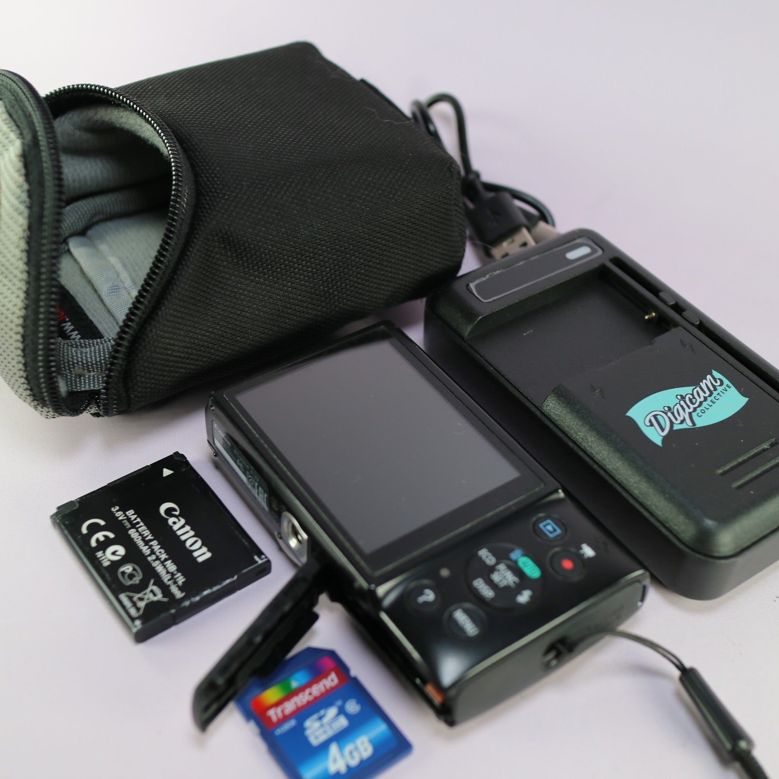 Canon Digital Camera IXUS 155 20.1MP Black Tested Full Working Set
