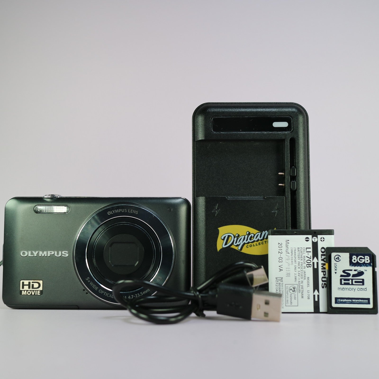Olympus Digital Camera VG-120 14.0MP Black Tested Full Working Set