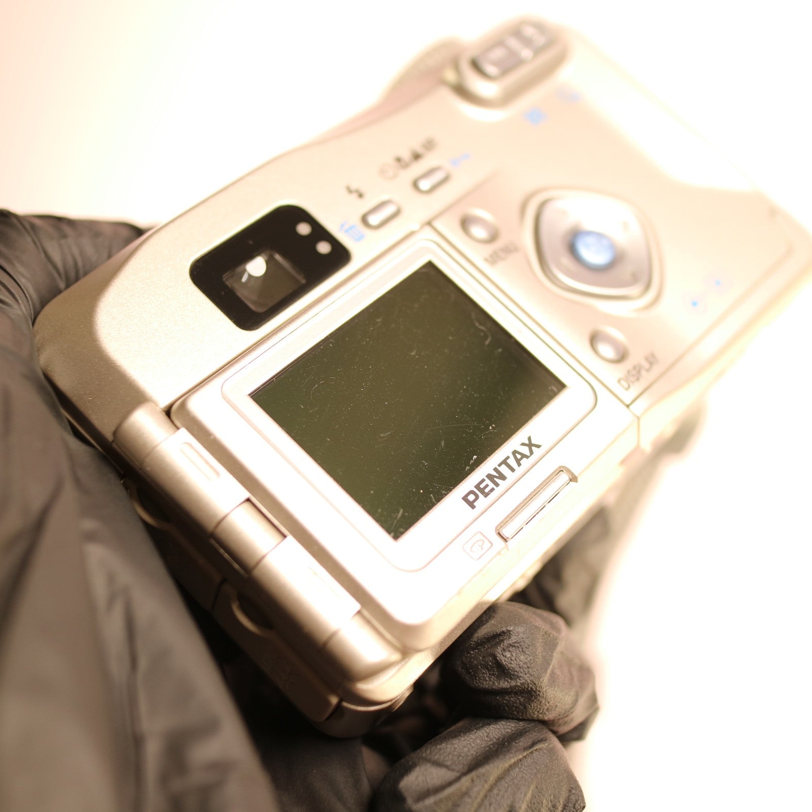 Pentax Digital Camera Optio 330GS 3.2MP Silver Flip Screen Tested
