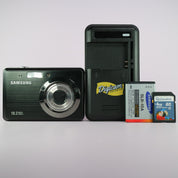 Samsung Digital Camera ES55 10.2MP Black Tested Full Working Set