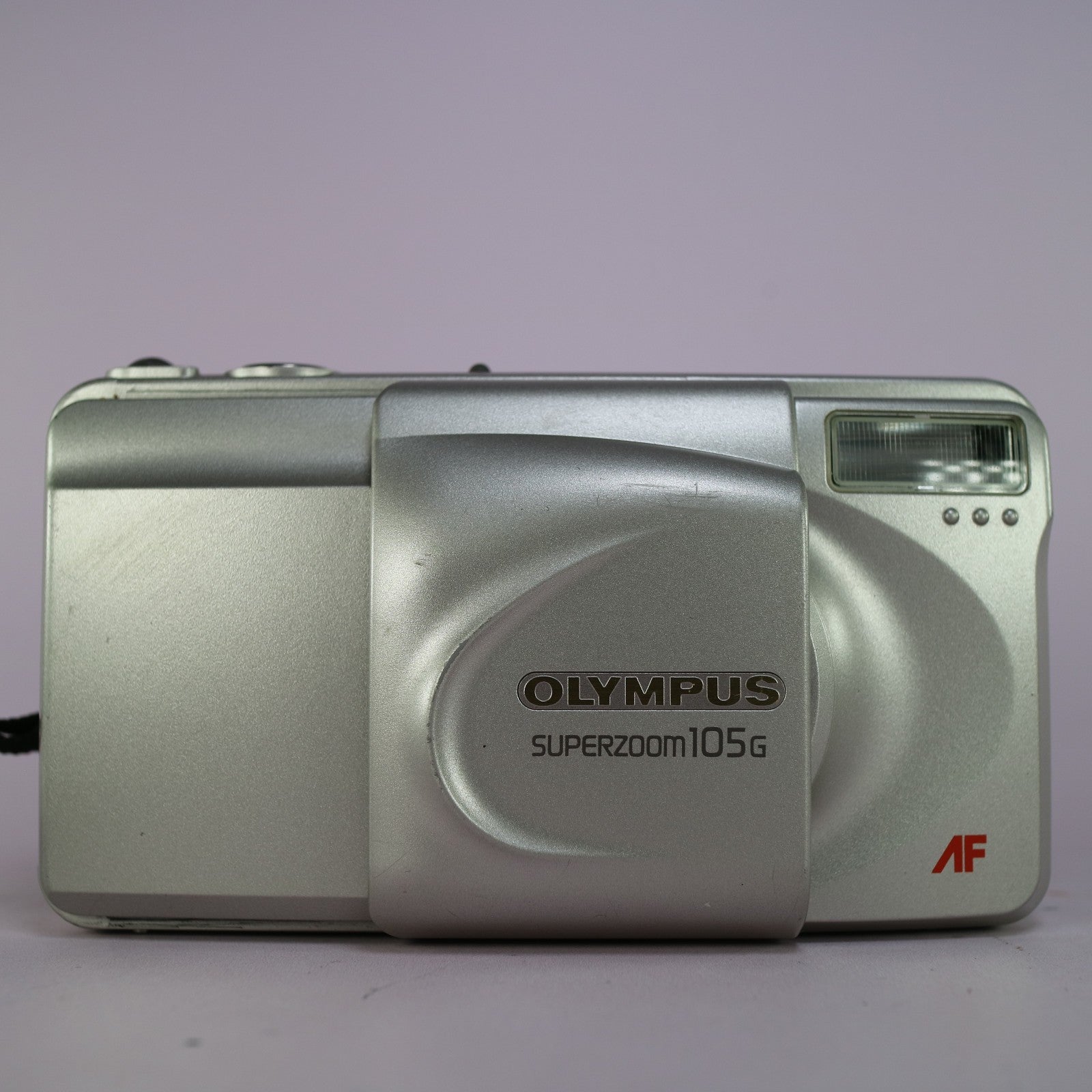Olympus Superzoom 105G 35mm Film Point and Shoot Camera Silver Tested