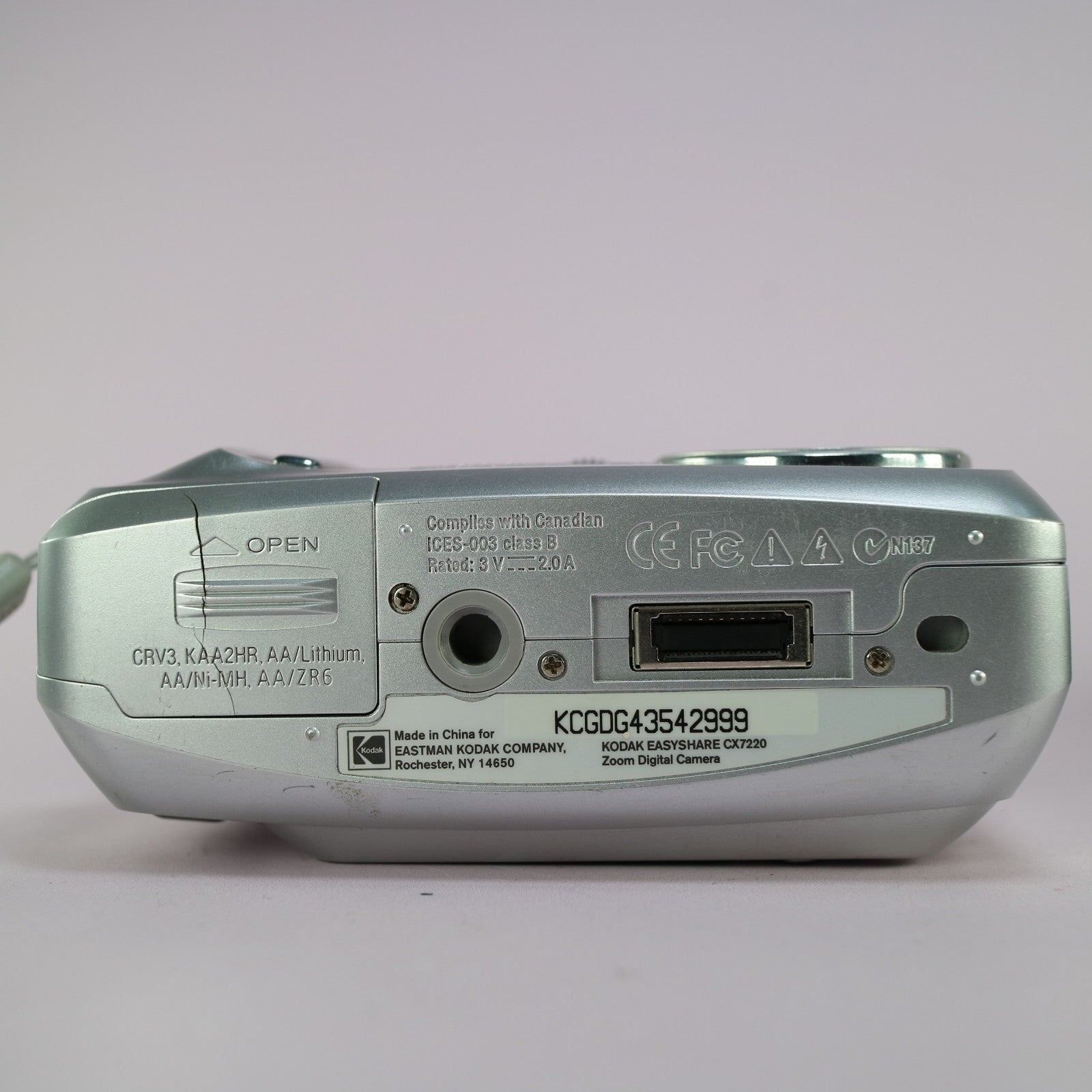 Kodak Digital Camera EasyShare CX7220 2.0MP Silver Tested