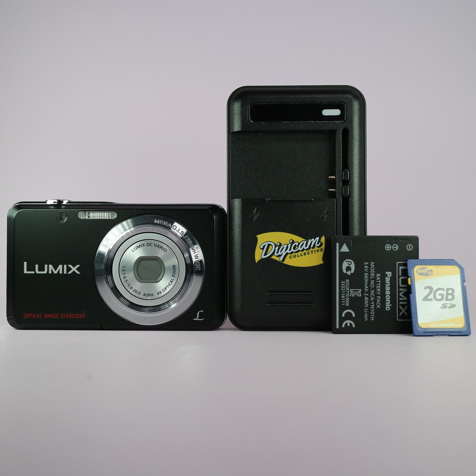 Panasonic Digital Camera Lumix DMC-FS28 14.1MP Black Tested Full Working Set