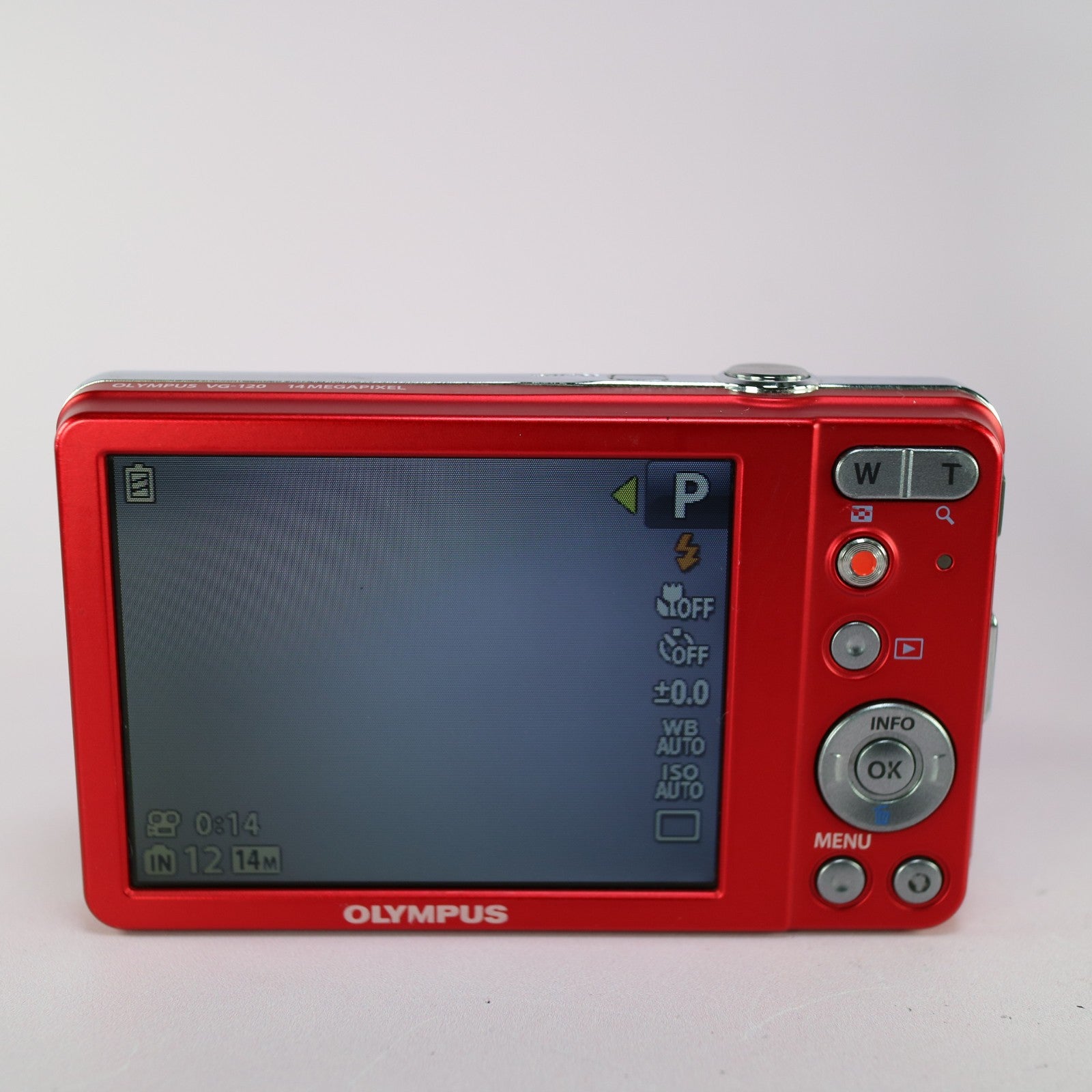 Olympus Digital Camera VG-120 14.0MP Red Tested Full Working Set