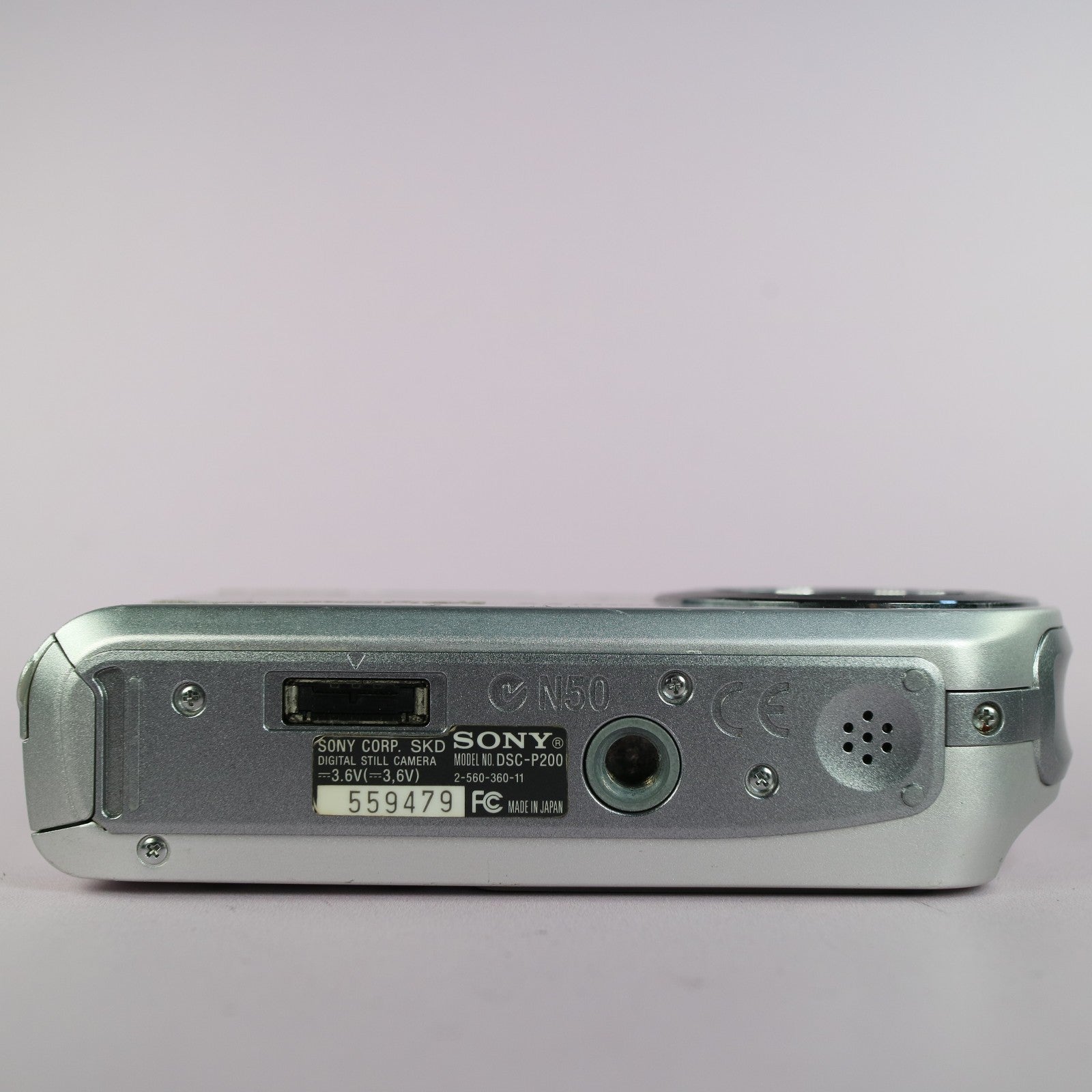 Sony Digital Camera Cybershot DSC-P200 7.2MP Silver Tested Full Set