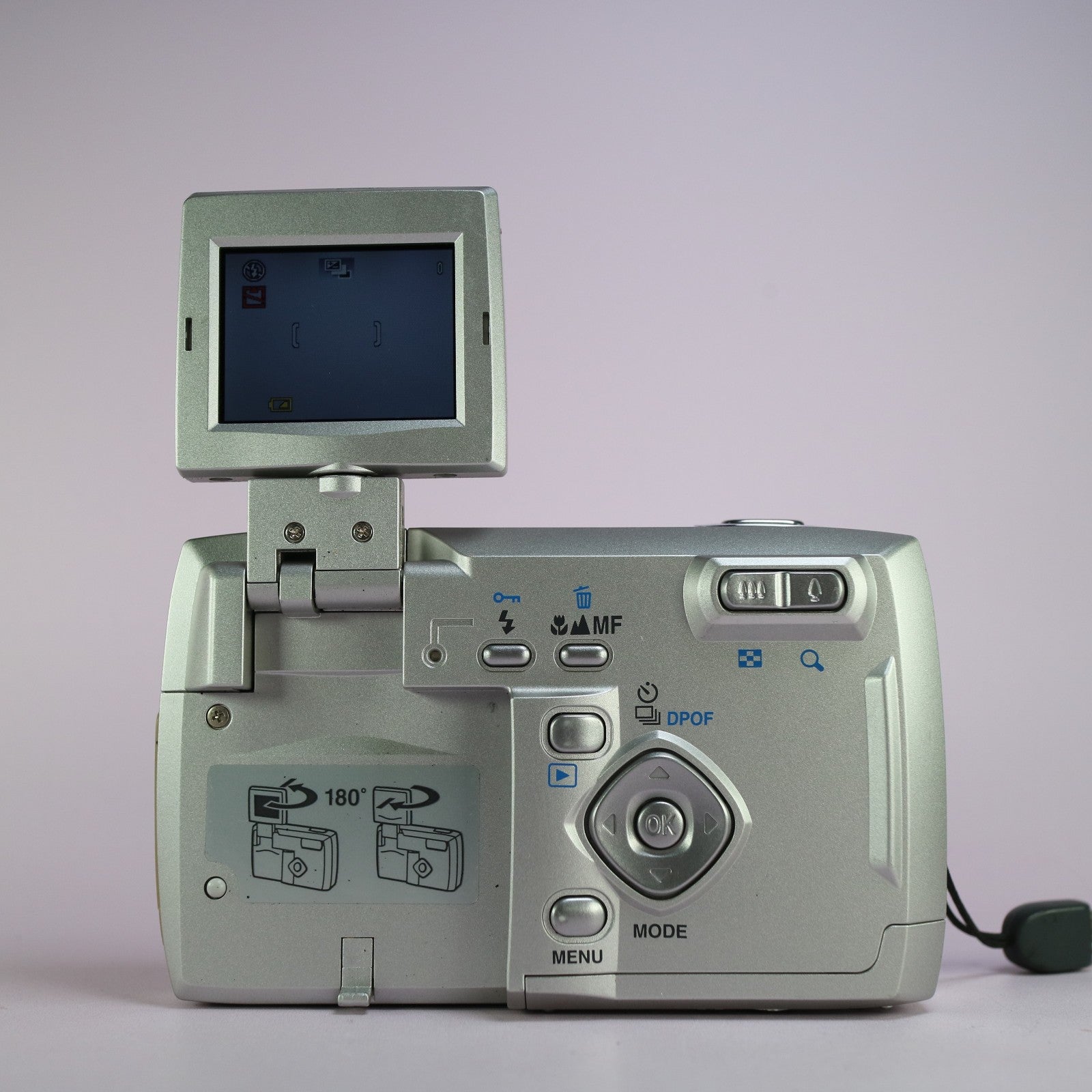 Pentax Digital Camera Optio 33L 3.2MP Silver Flip Screen Tested