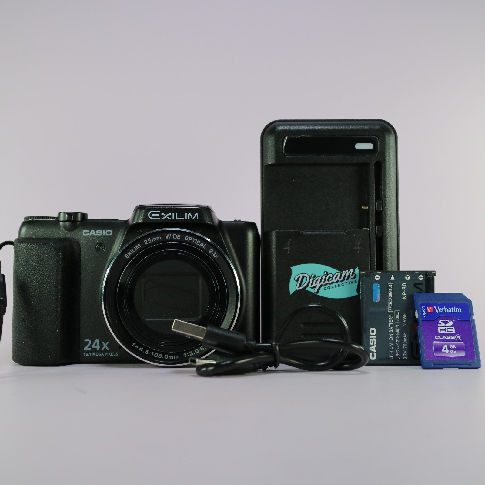 Casio Digital Camera Exilim EX-H50 16.1MP Black Tested Full Working Set