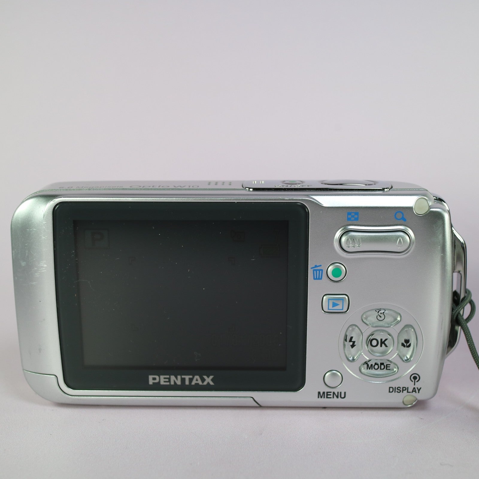Pentax Underwater Digital Camera Optio W10 6.0MP Silver Tested Full Working Set