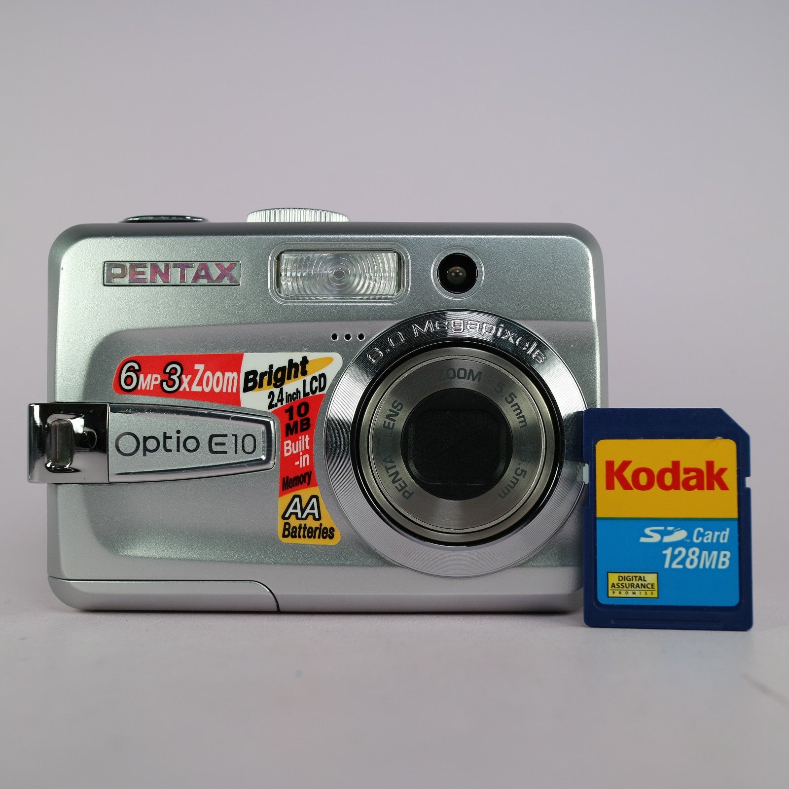 Pentax Digital Camera Optio E10 6.0MP Silver Tested