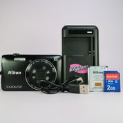 Nikon Digital Camera Coolpix A300 WiFi 20.1MP Black Tested Full Working Set