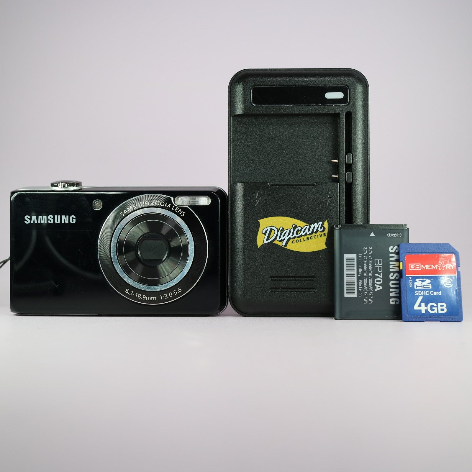 Samsung Digital Camera PL100 12.2MP Selfie Screen Black Tested Full Working Set