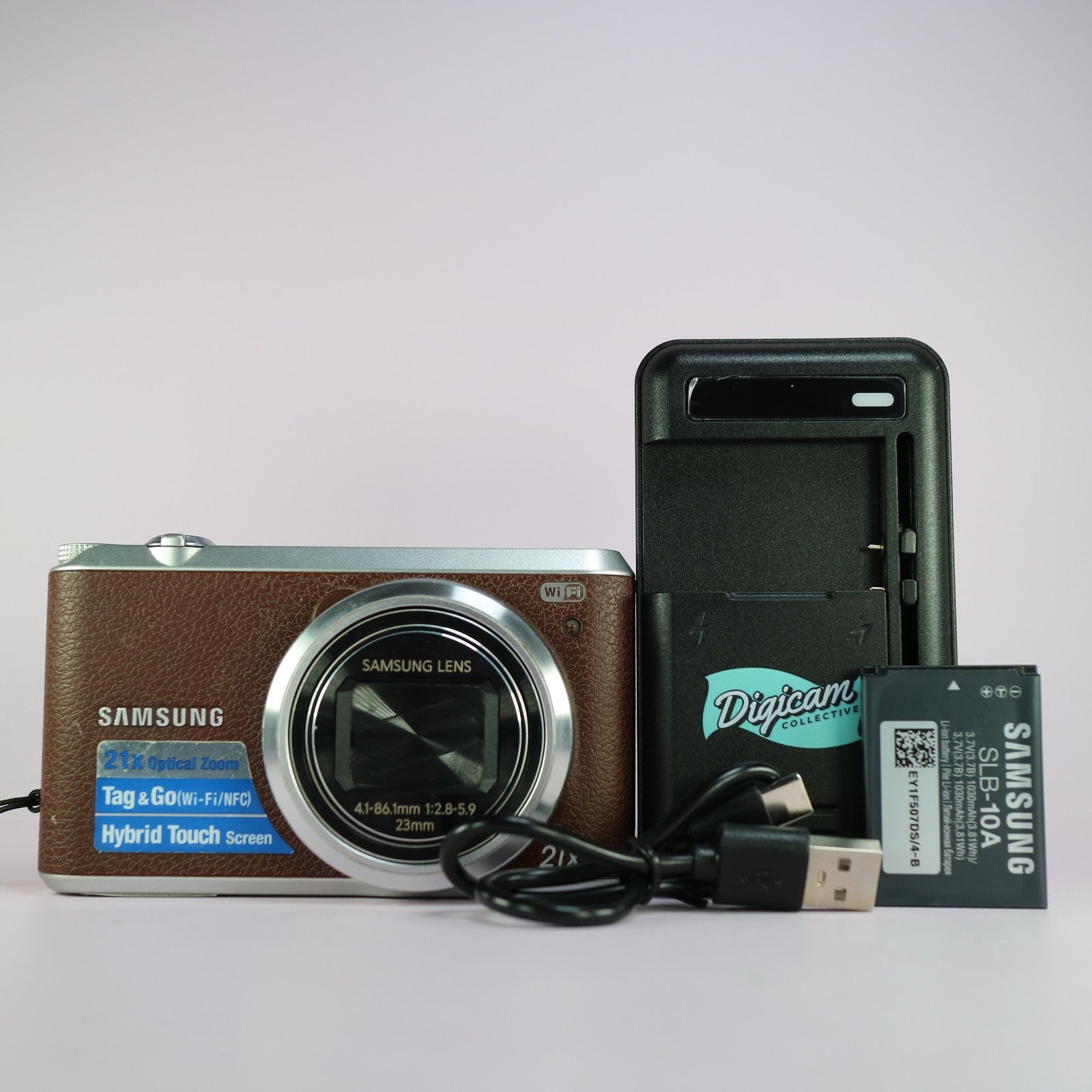 Samsung Digital Camera WiFi WB350F 16.3MP Brown Tested Full Set