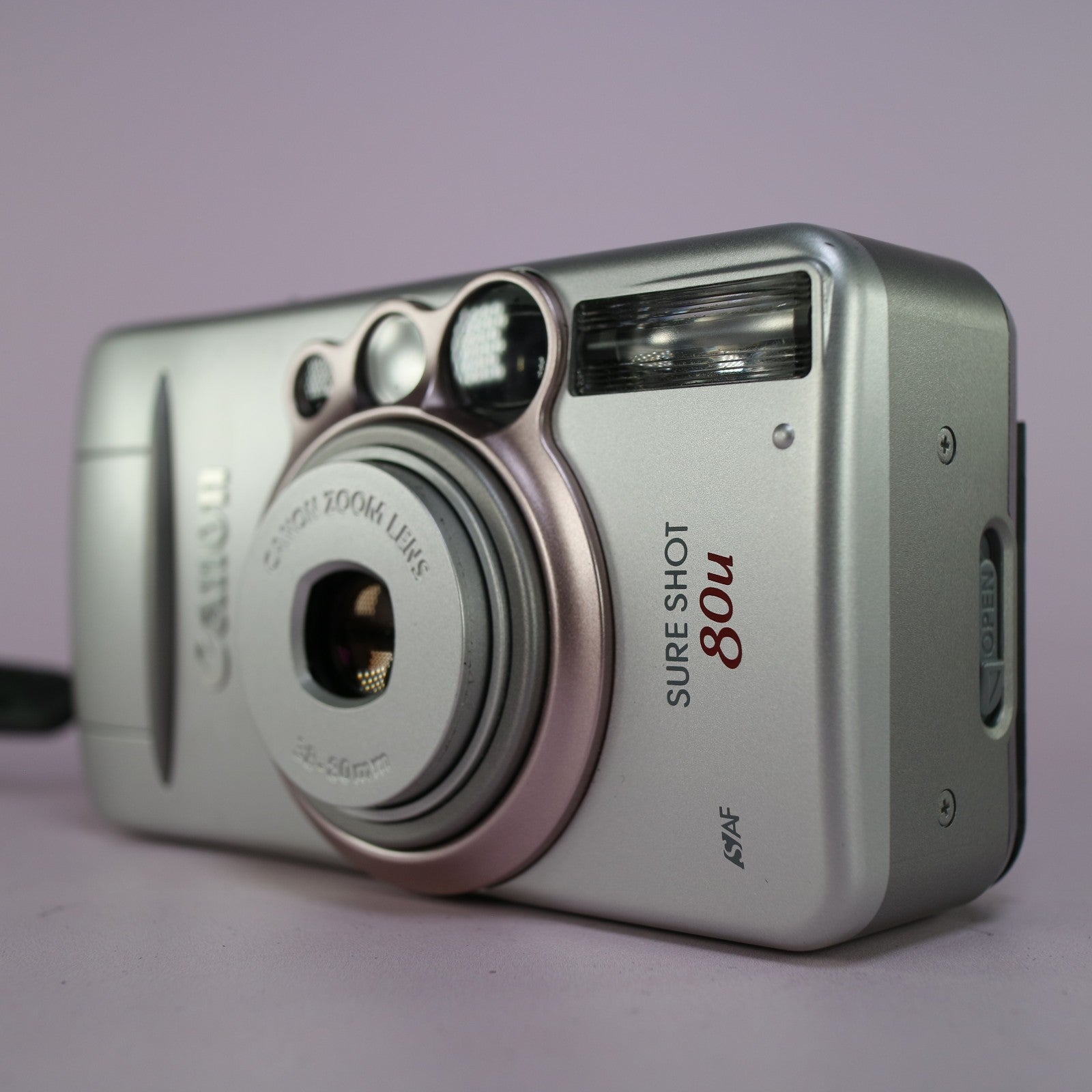Canon Sure Shot 80u 35mm Film Point and Shoot Camera Silver Tested