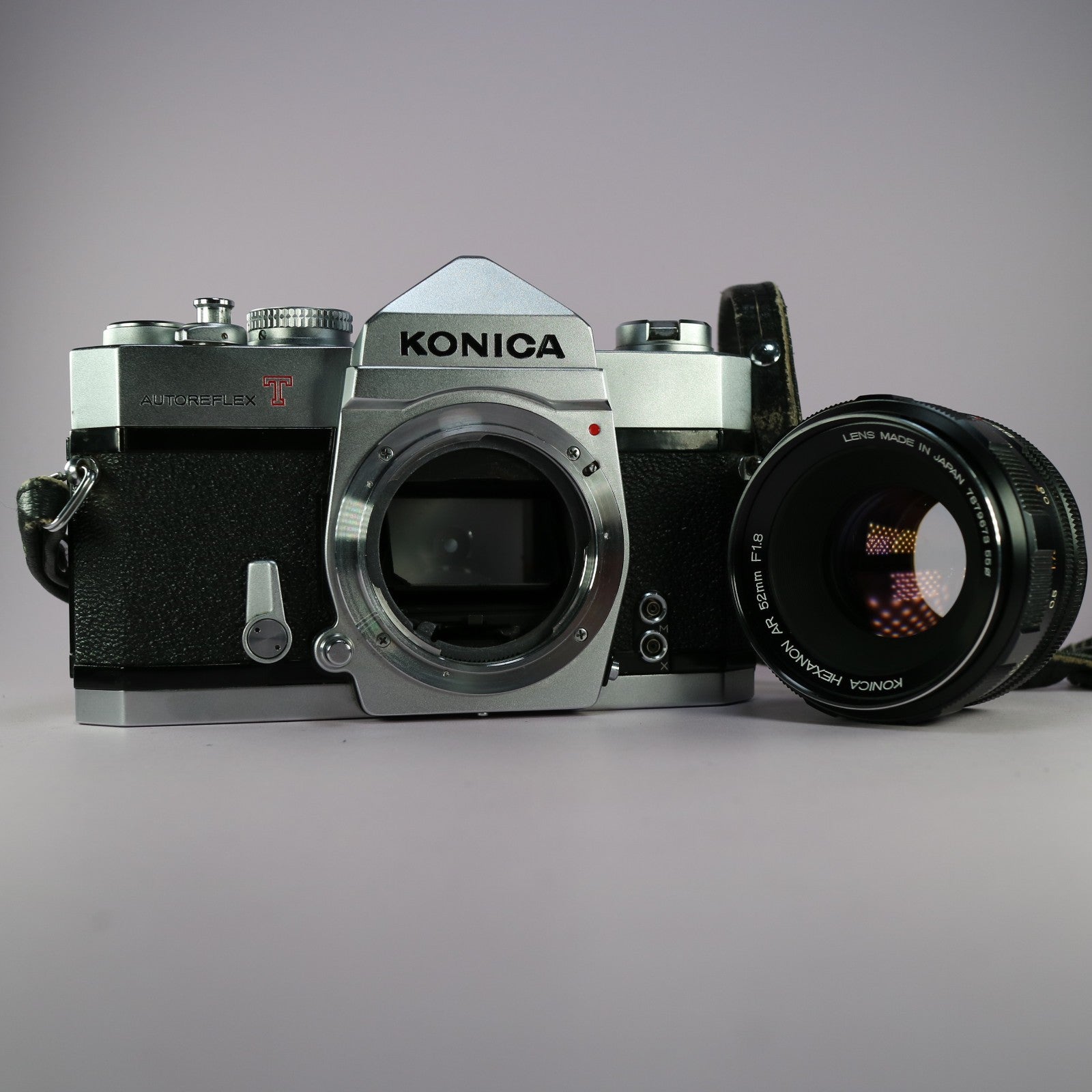 Konica Autoreflex T 35mm Film SLR Camera w/ Hexanon 52mm f/1.8 Lens Tested