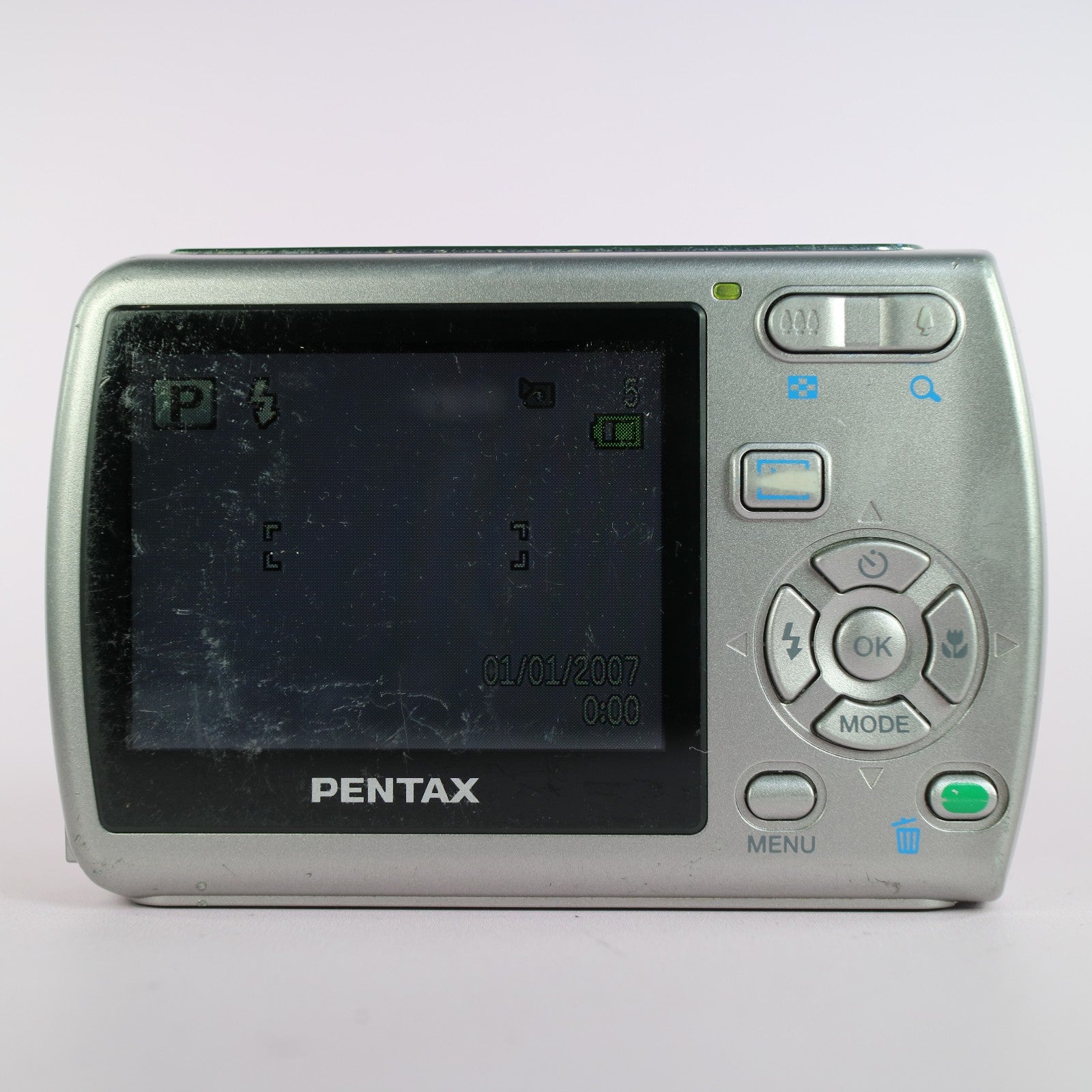 Pentax Optio E35 7.1MP Compact Digital Camera Silver Tested