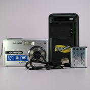 Olympus Digital Camera FE-160 6.0MP Silver Tested With Battery and Charger
