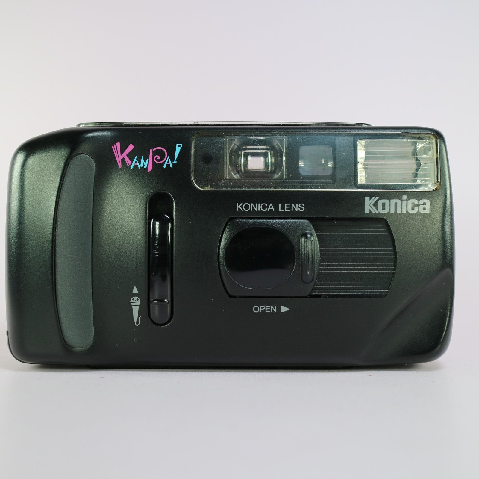 Konica Kanpai 35mm Sound Acitvated Film Point and Shoot Camera Black Tested
