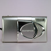 Olympus MJU V 35mm Film Point and Shoot Metal Body Camera Silver Tested
