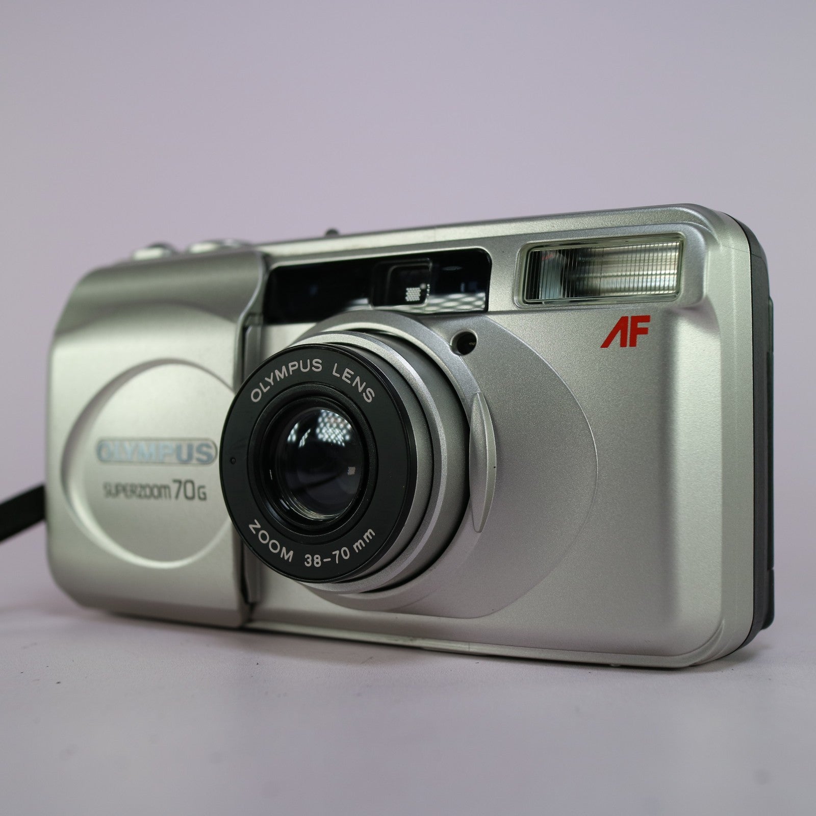 Olympus Superzoom 70G 35mm Film Point and Shoot Camera Silver Tested