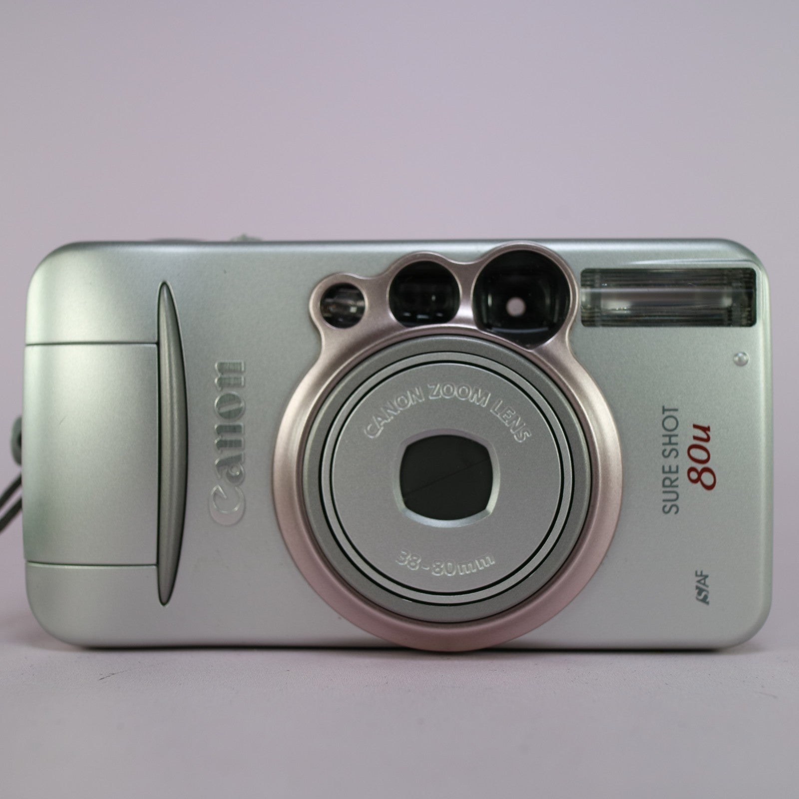 Canon Sure Shot 80u 35mm Film Point and Shoot Camera Silver Tested