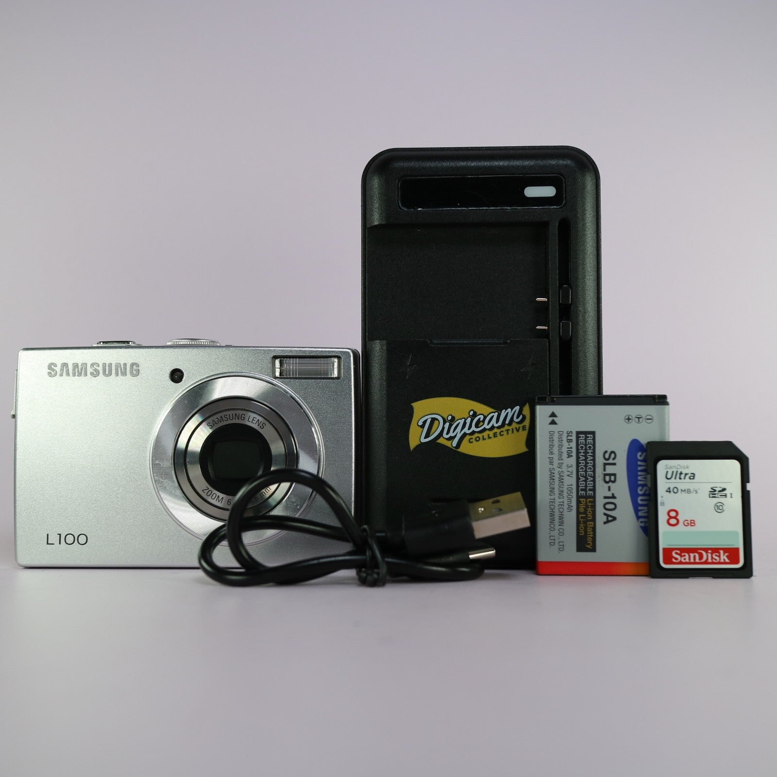 Samsung Digital Camera L100 8.2MP Silver Tested Full Working Set