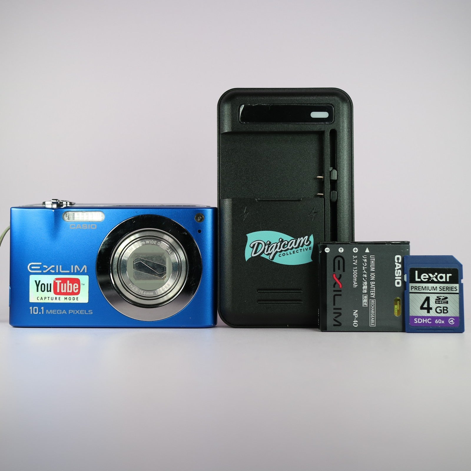 Casio Digital Camera Exilim EX-Z100 10.1MP Blue Tested Full Working Set