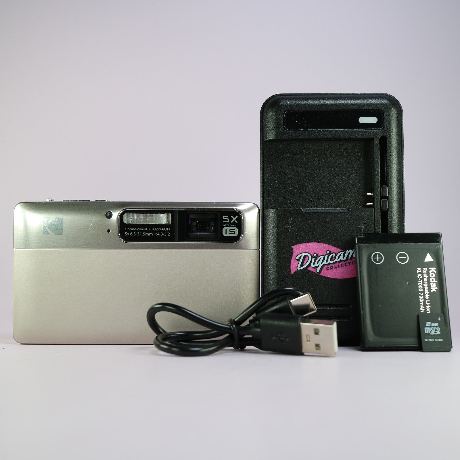 Kodak Digital Camera Slice R502 14.0MP Silver Tested Full Working Set