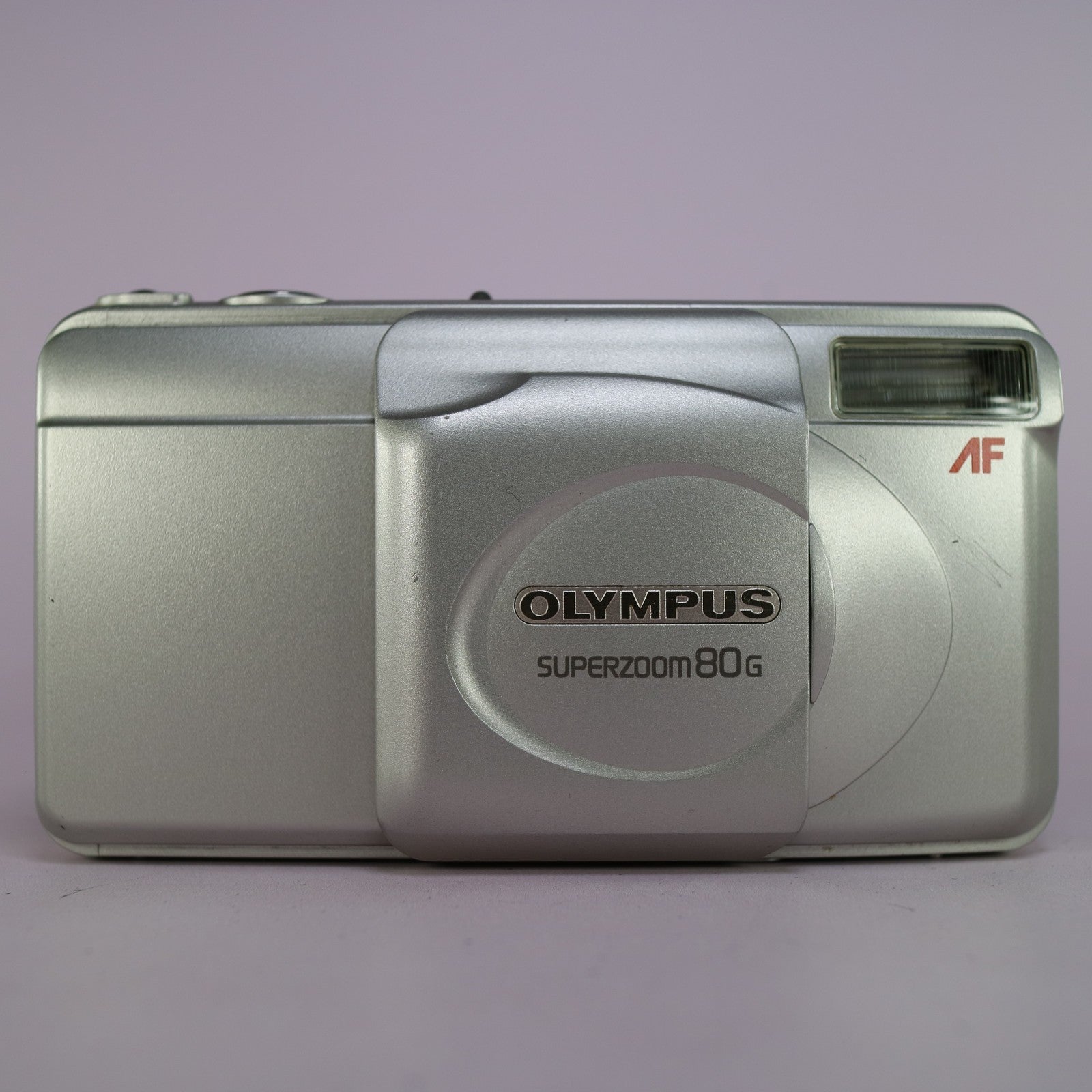 Olympus Superzoom 80G 35mm Film Point and Shoot Camera Silver Tested