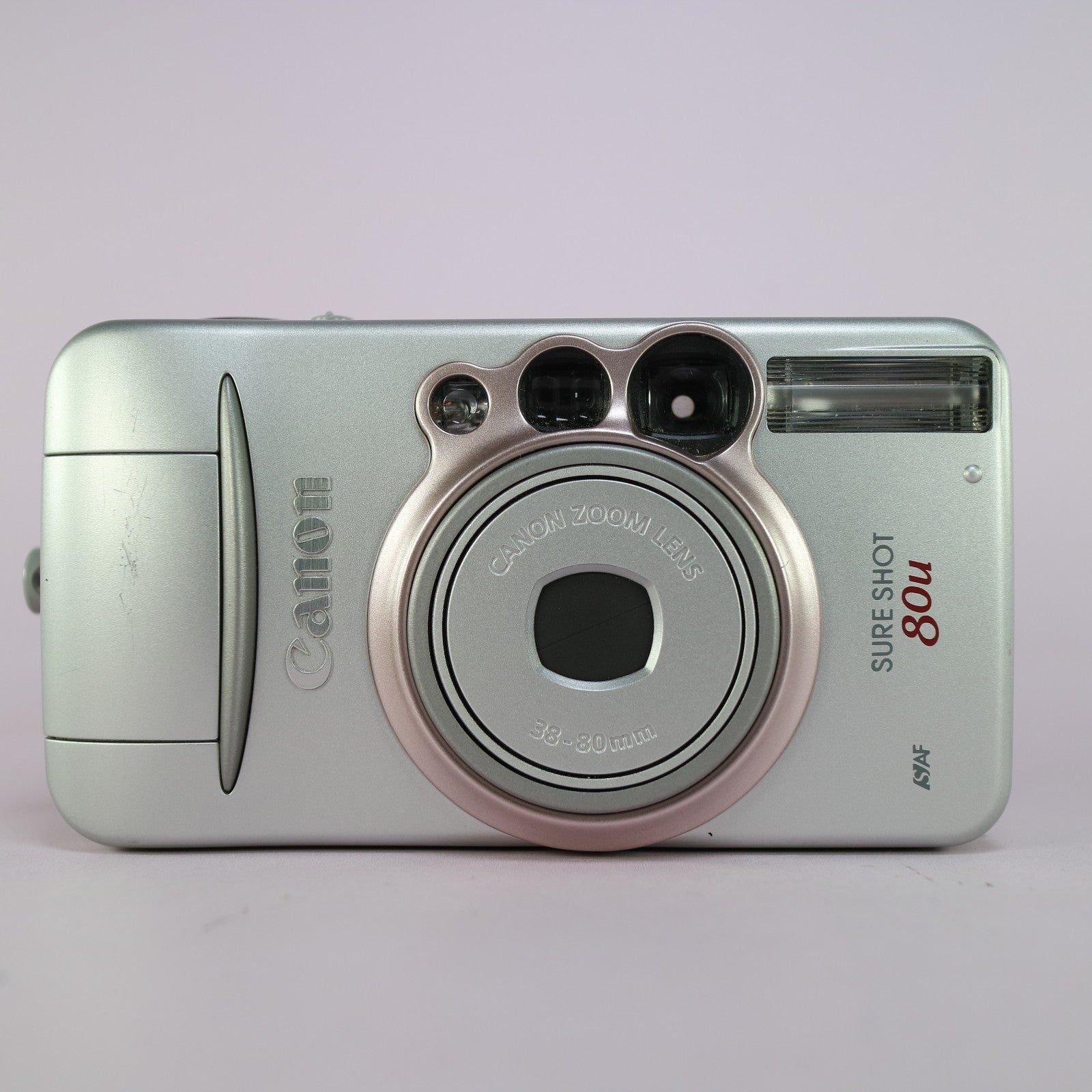 Canon Sure Shot 80u 35mm Film Point and Shoot Camera Silver Tested