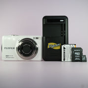 Fujifilm Digital Camera FinePix JV500 14.0MP White Tested Full Working Set